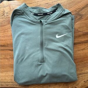 Nike Dri-Fit half zip top in sage green